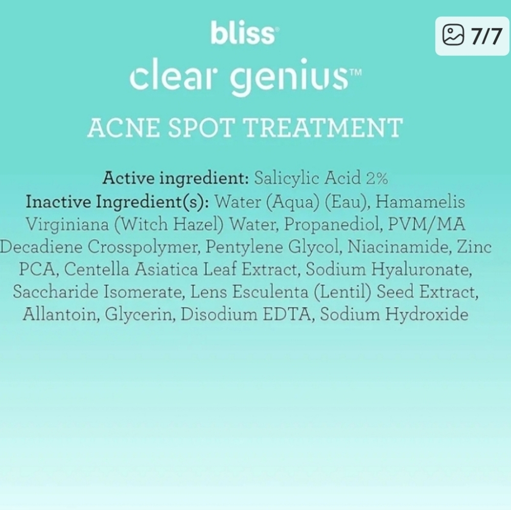 Bliss Clear Genius Acne Spot Treatment with 2% Salicylic Acid, 15ml, NWOB - Picture 8 of 8